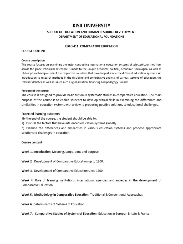 Edfo 411 Outline | PDF