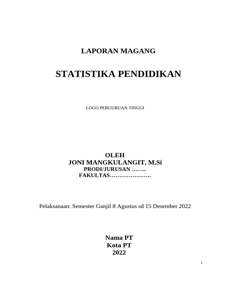 Format Laporan Magang | PDF