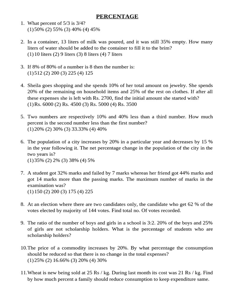 Percentage | PDF