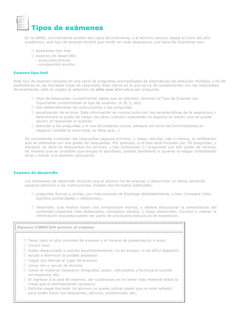 Tipos de ex menes pdf