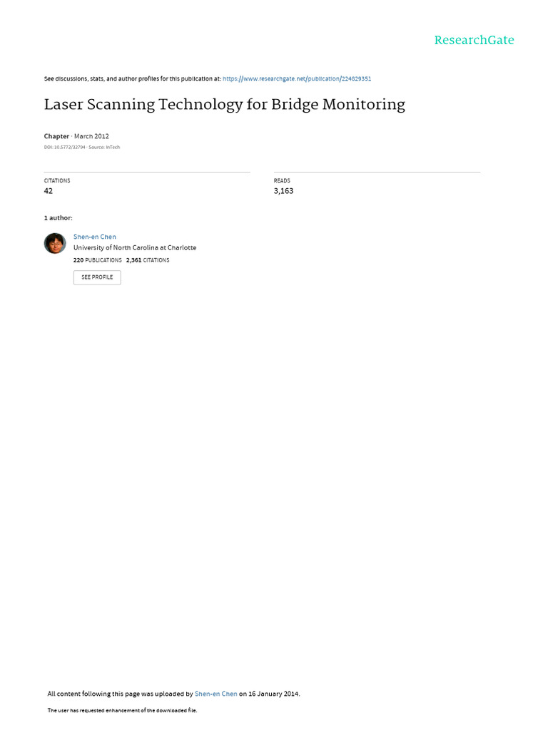 Laser Scanning Technology For Bridge Monitoring: March 2012 | PDF