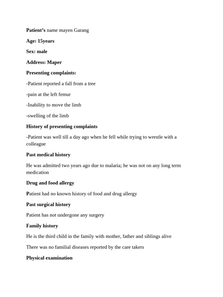 Pediatric Case Presentation | PDF