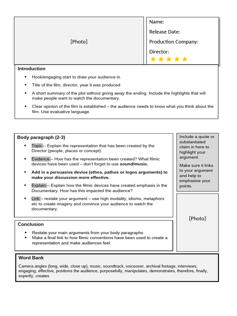 Engaging Film Review Template | PDF | Argument | Persuasion