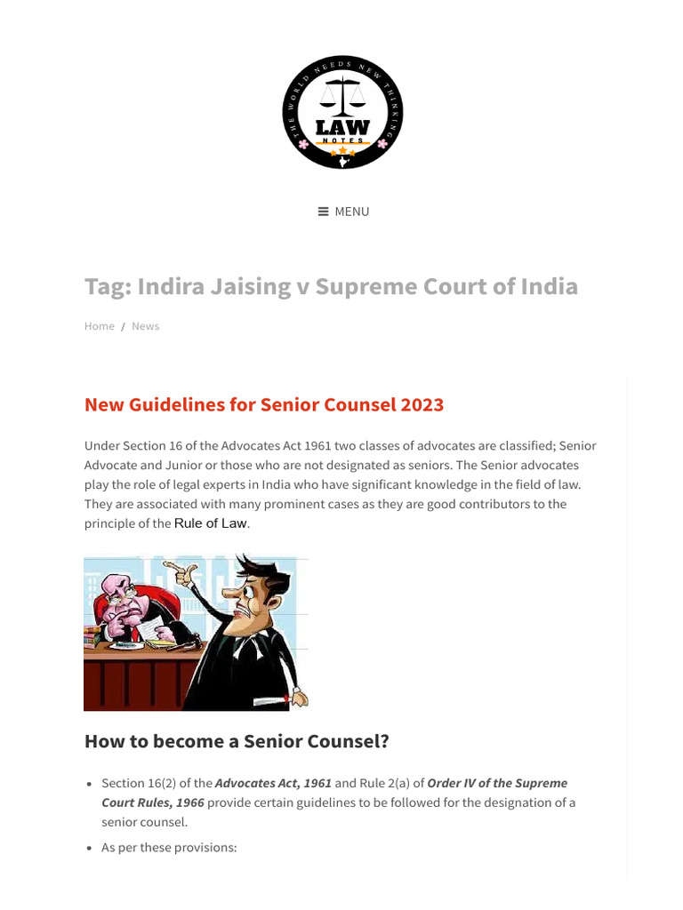 Indira Jaising V Supreme Court of India - LAW Notes | PDF