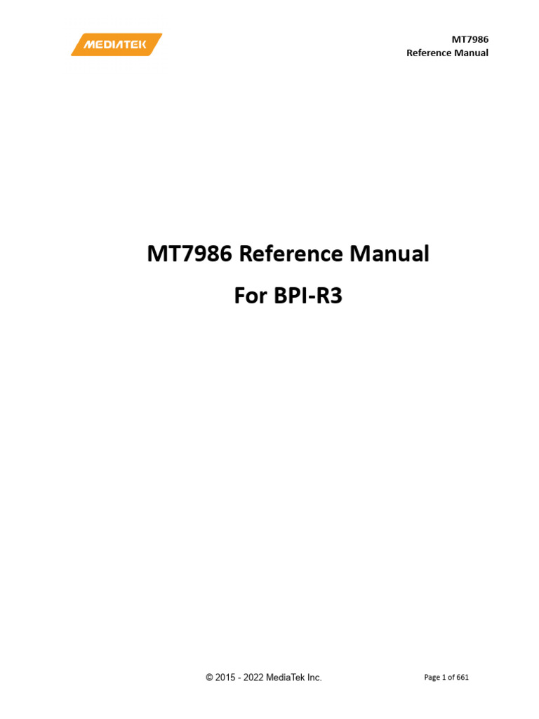 MT7986A Reference Manual for BPI-R3 | PDF