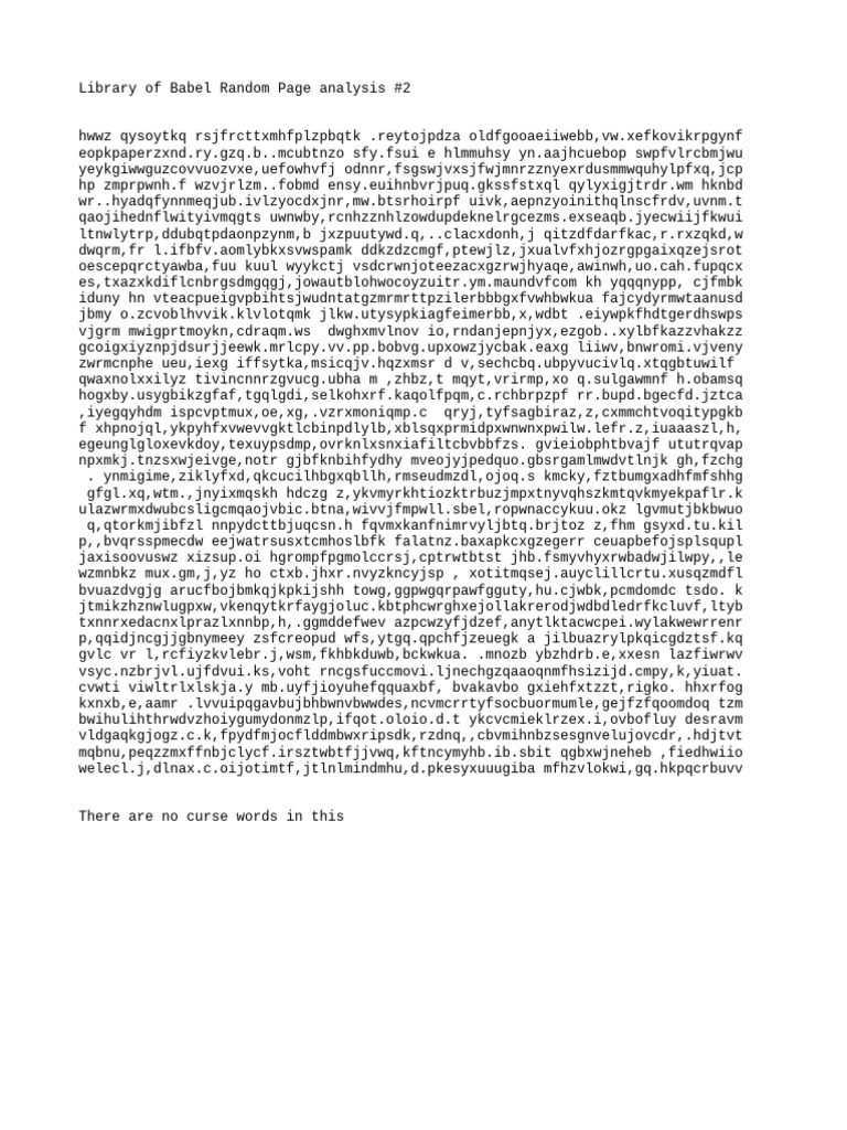 Library of babel analysis 2 pdf