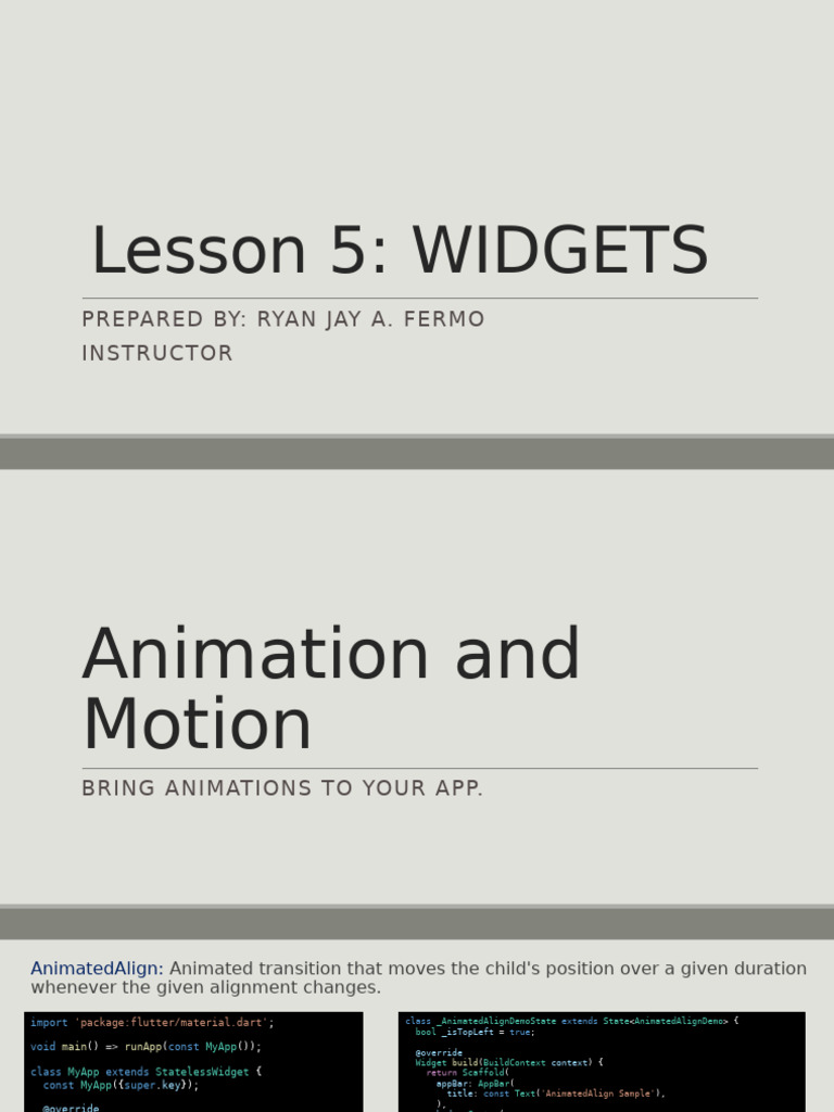 Lesson5 - Widgets p3 | PDF