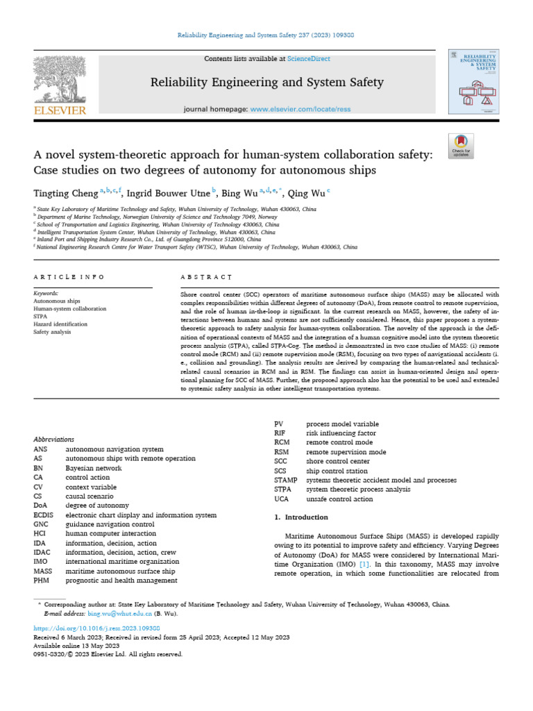 A Novel System-Theoretic Approach For Human-System Collaboration Safety ...