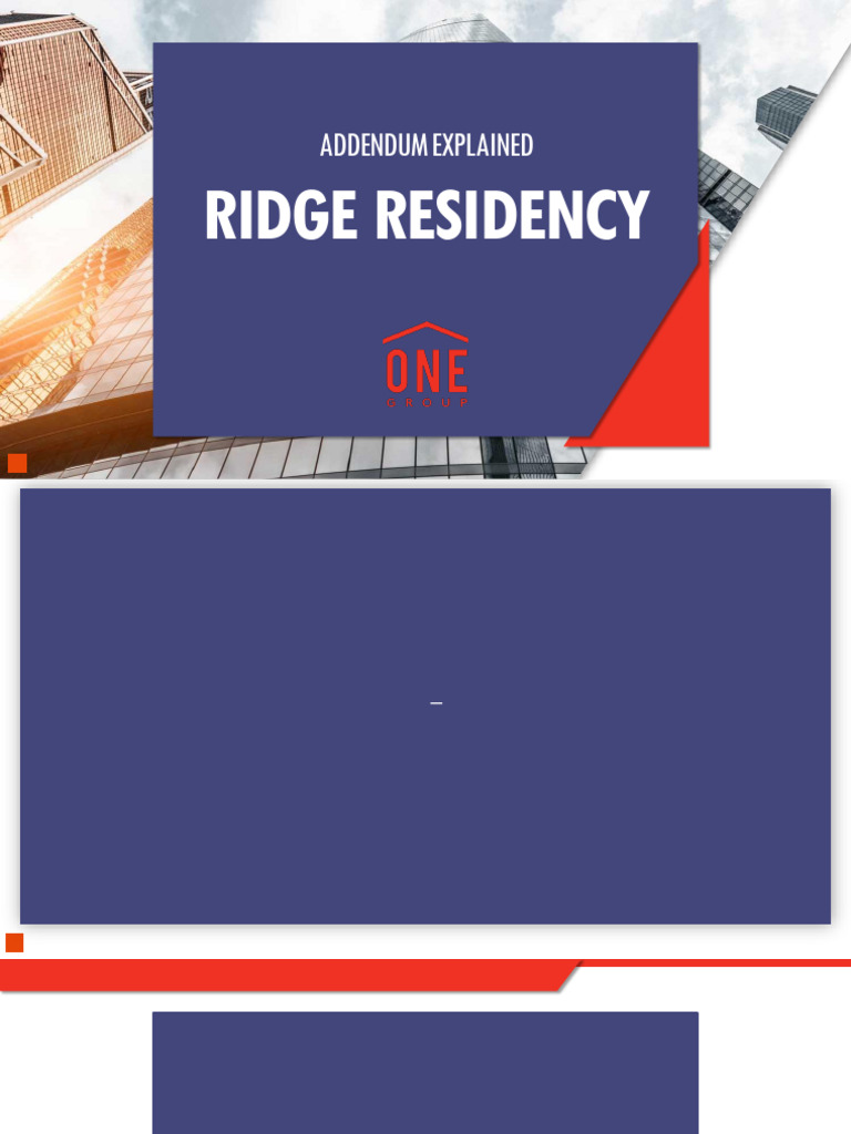 Ridge Residency Addendum Overview | PDF | Finance & Money Management