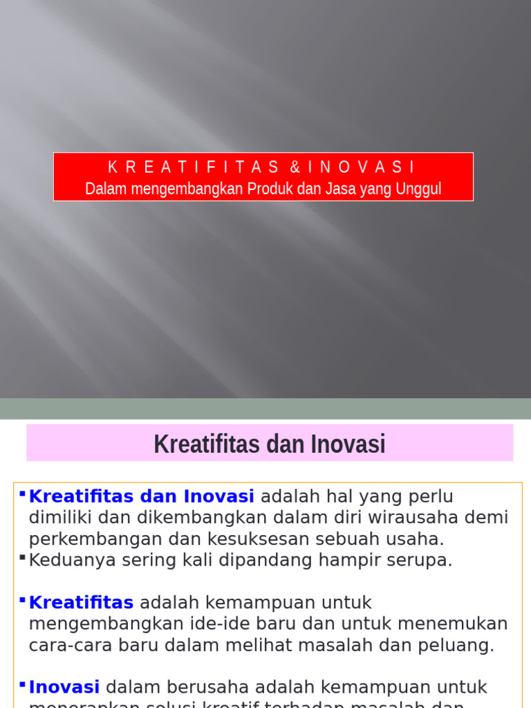 Kreativitas Dan Inovasi | PDF