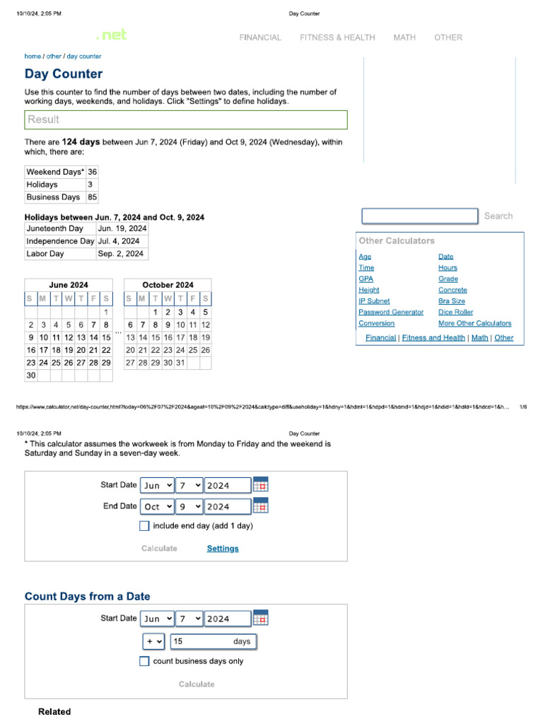 Use This Counter To Find The Number of Days | PDF