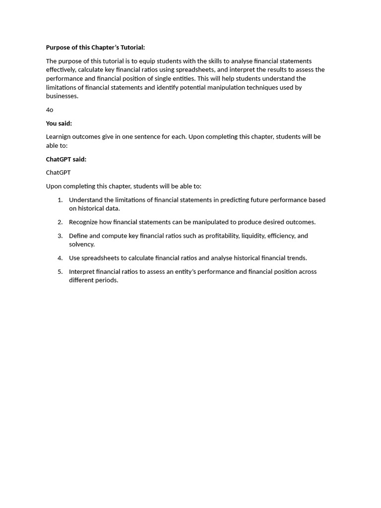 Chapter's Tutorial | PDF
