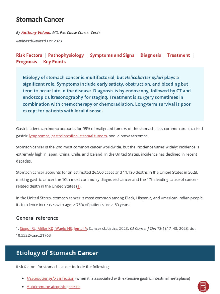 Stomach Cancer | PDF