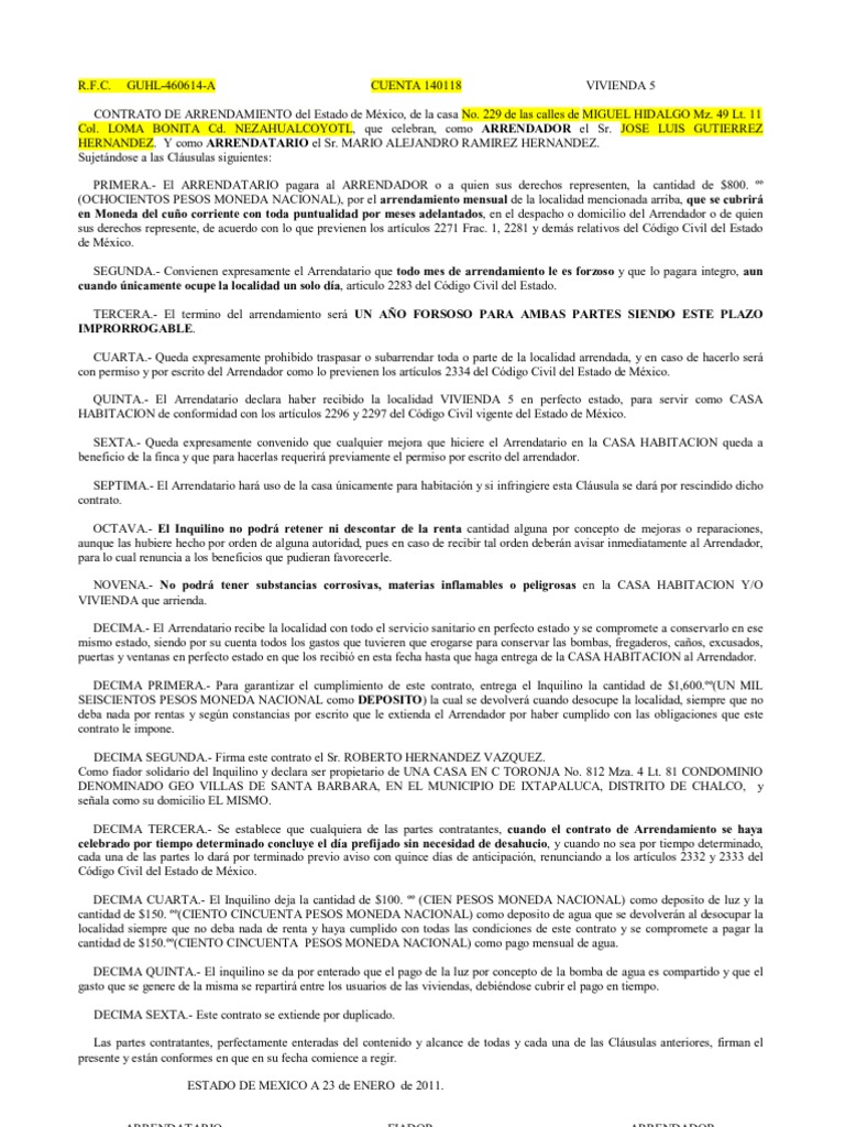 CONTRATO DE ARRENDAMIENTO