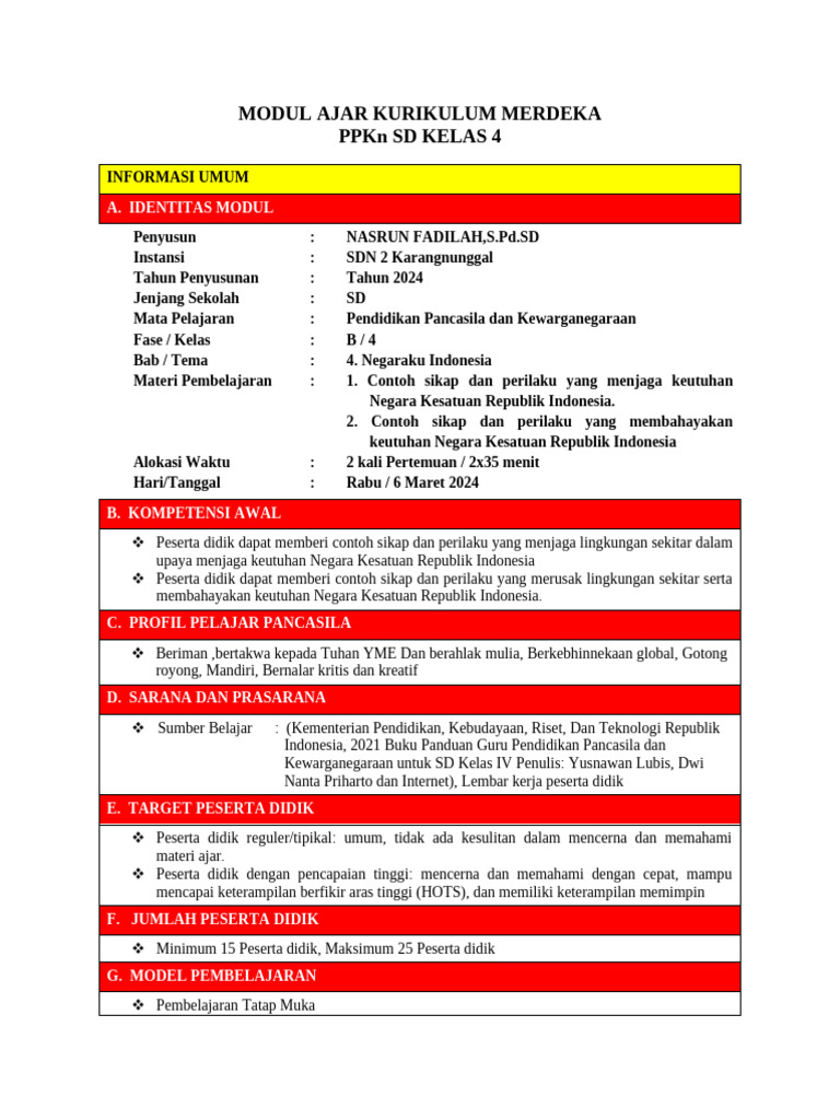 Modul Ajar Kurikulum Merdeka Pdf