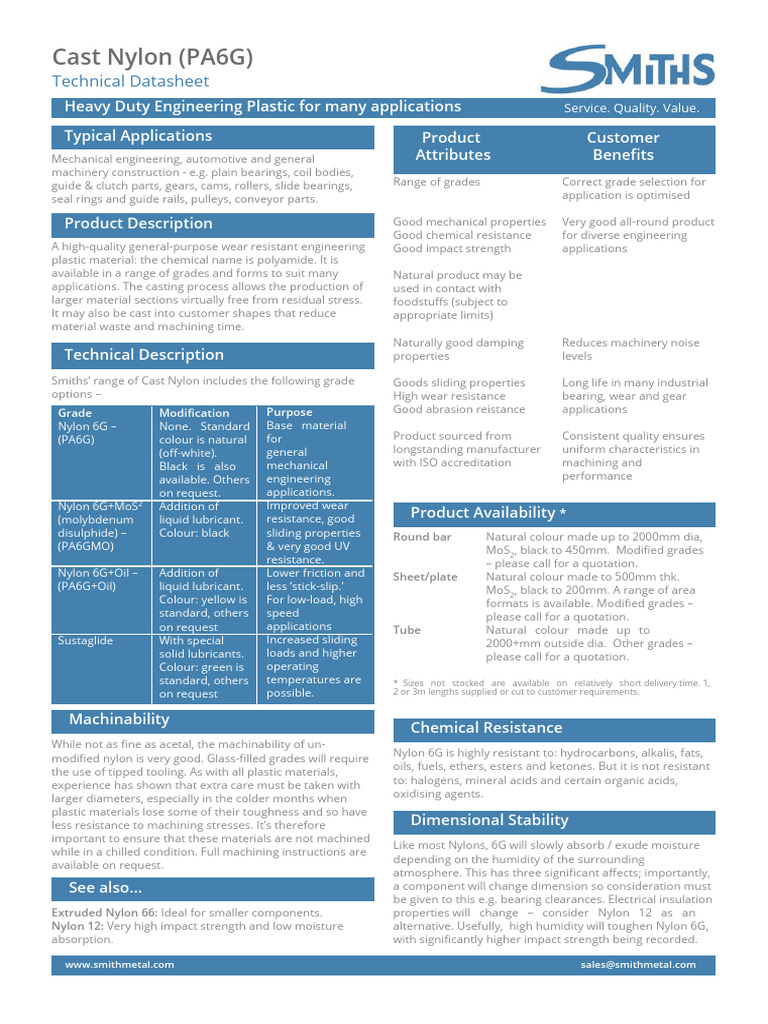 Cast Nylon | PDF