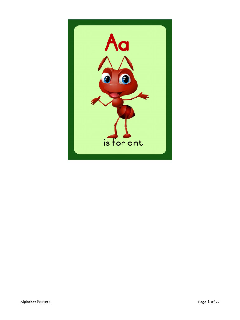 Alphabet Posters Cards Printable PDF