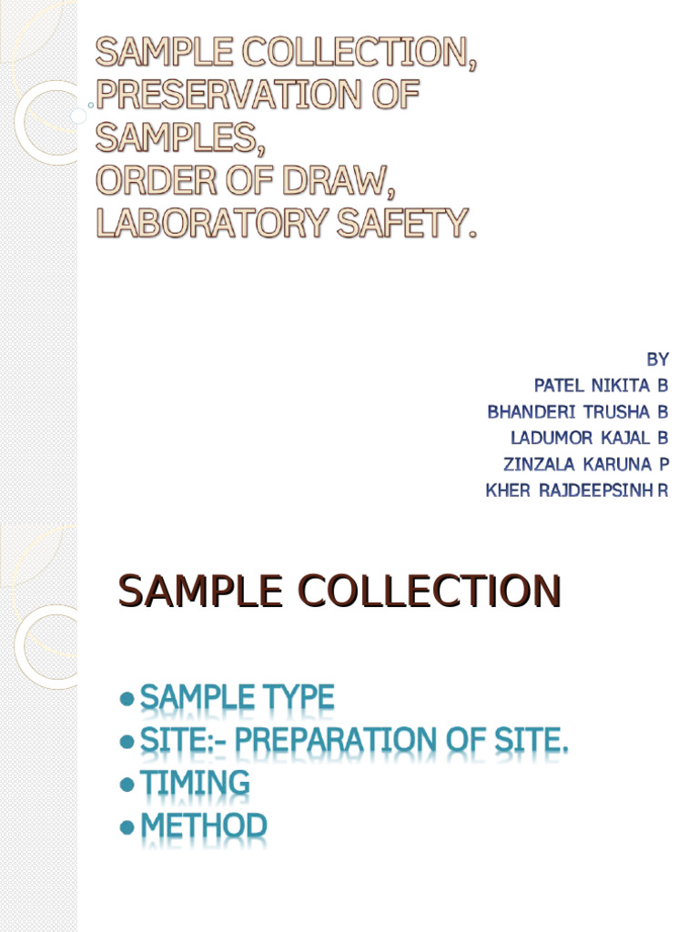 Sample Collection Laboratory Safety | PDF