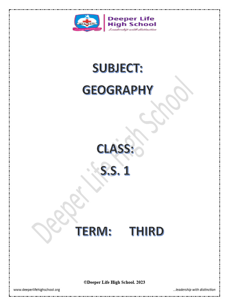 SS 1 Geography 3RD Term E-Note 2023 | PDF