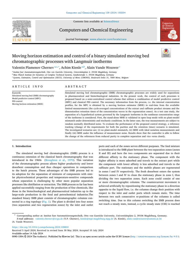 Moving Horizon Estimation and Control of A Binary Simula - 2024 ...