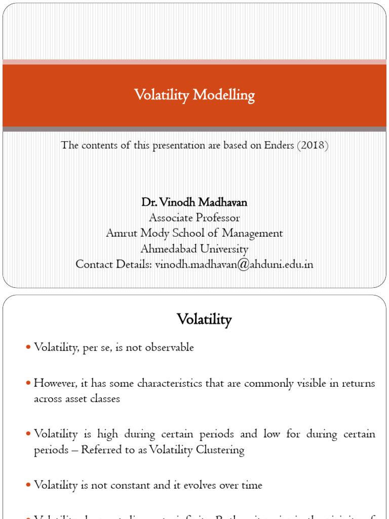 Volatility Modelling | PDF