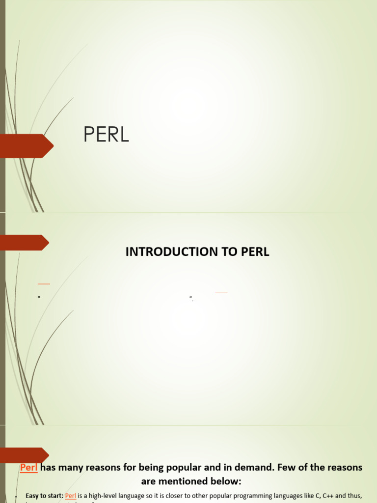 Perl Presentation | PDF