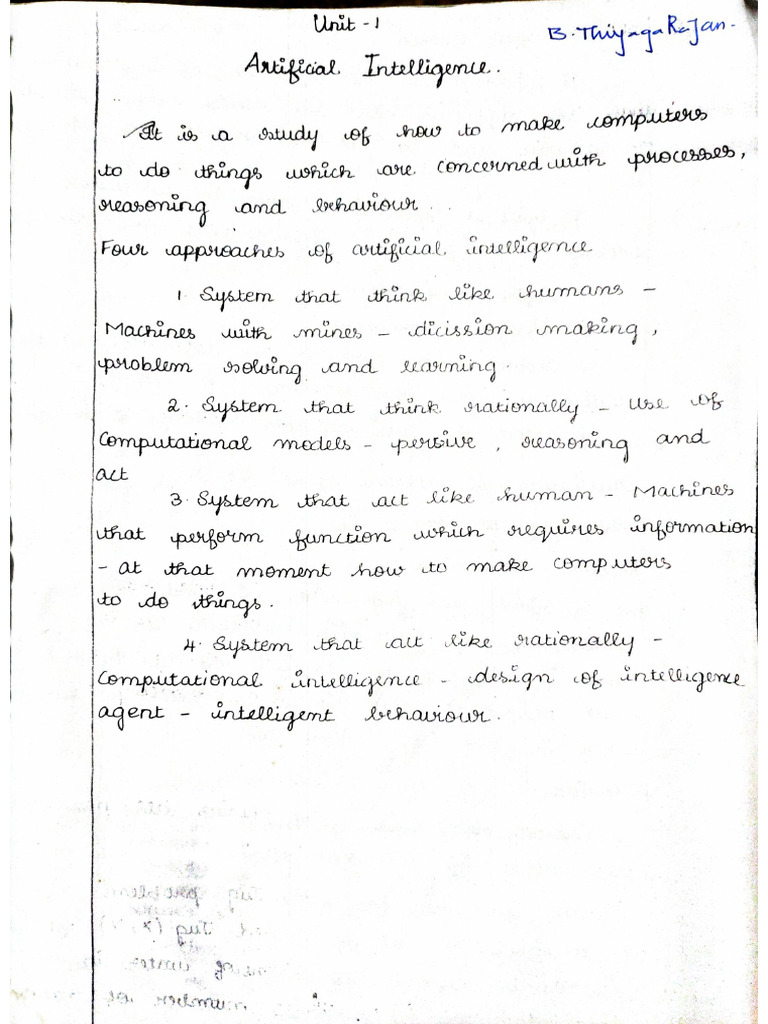 Ai Handwritten Notes Pdf