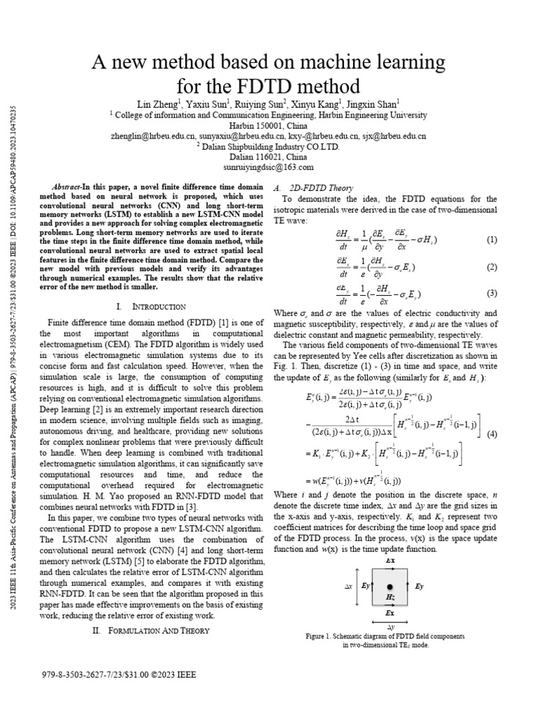 A New Method Based On Machine Learning For The FDTD Method | PDF