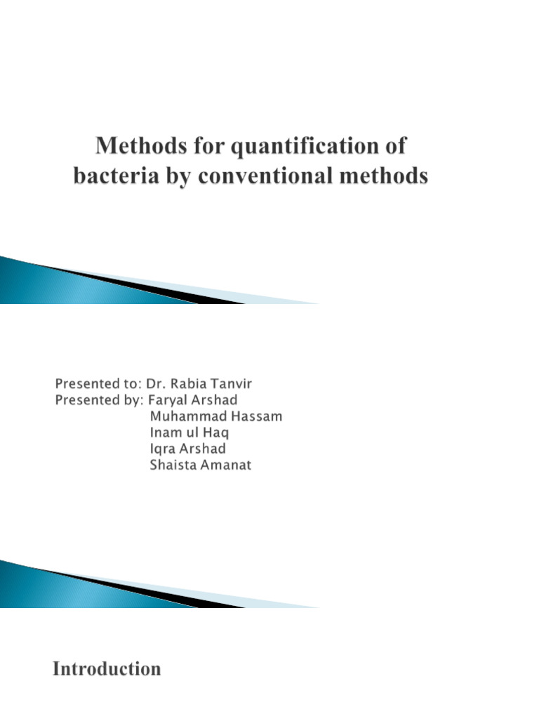 Orthodox Methods For Quantification of Bacteria | PDF | Science ...