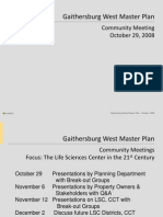 Gaithersburg West Master Plan: Community Meeting October 29, 2008