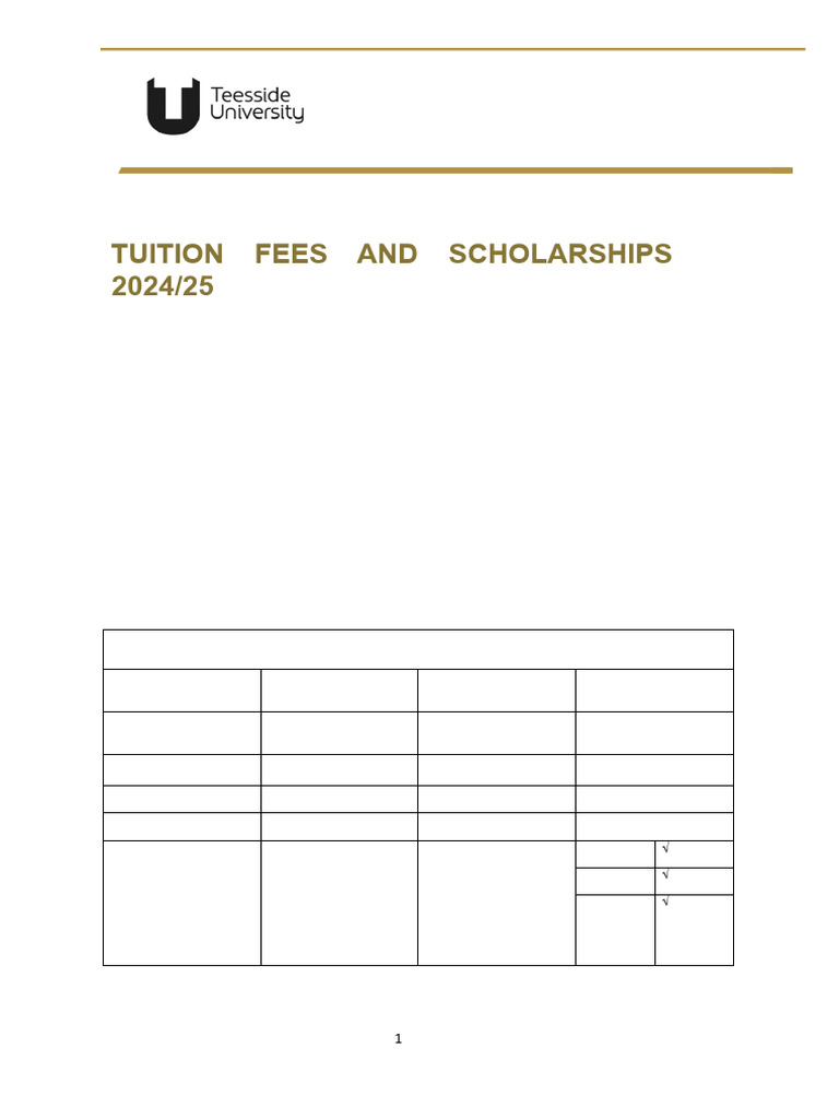 Tuition Fees 2024 25 | PDF