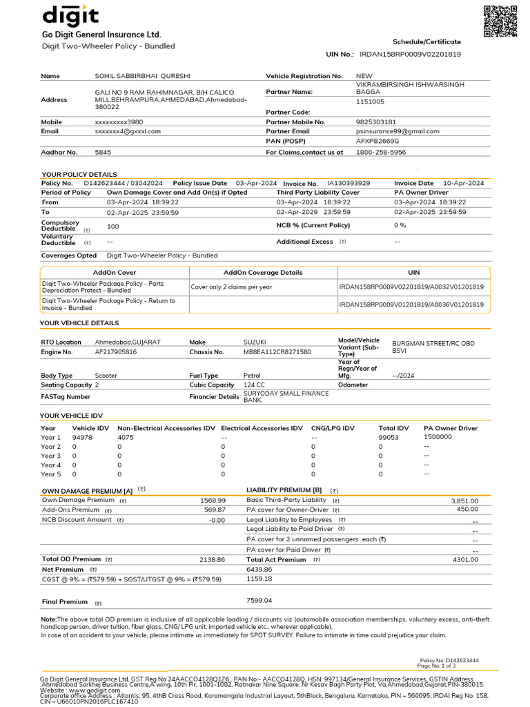 D142623444 7281399079838622 Schedulesc | PDF | Insurance | Business Law