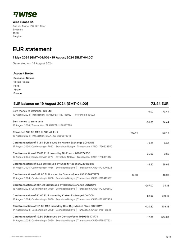 Balance - Statement 5 | PDF