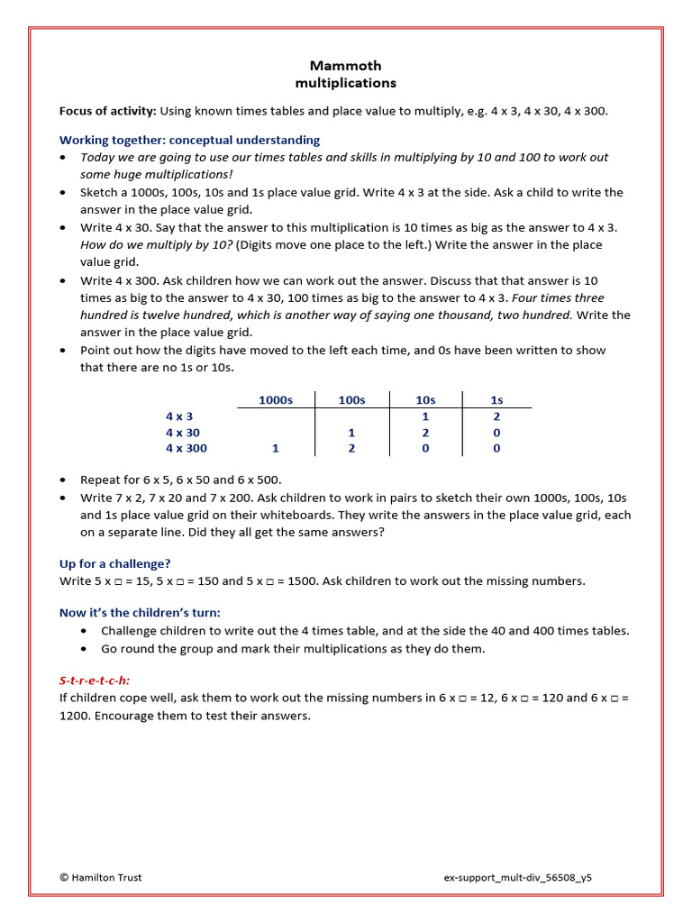 Multiplication Division | PDF
