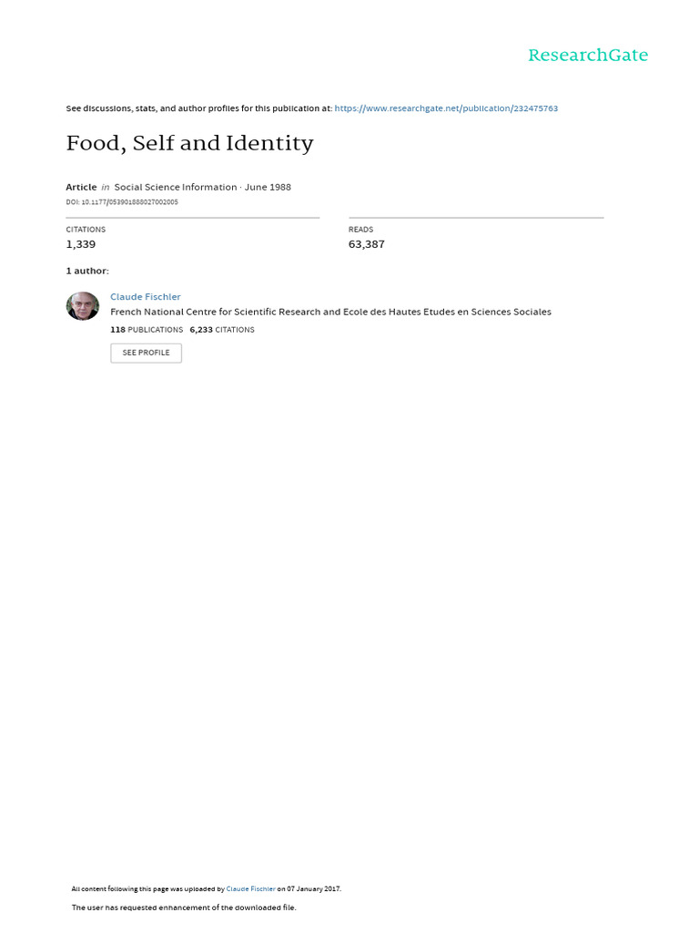 Food Self and Identity | PDF