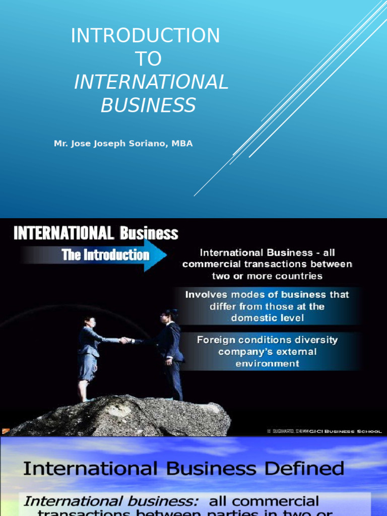 Chapter 1 International Business Trade | PDF