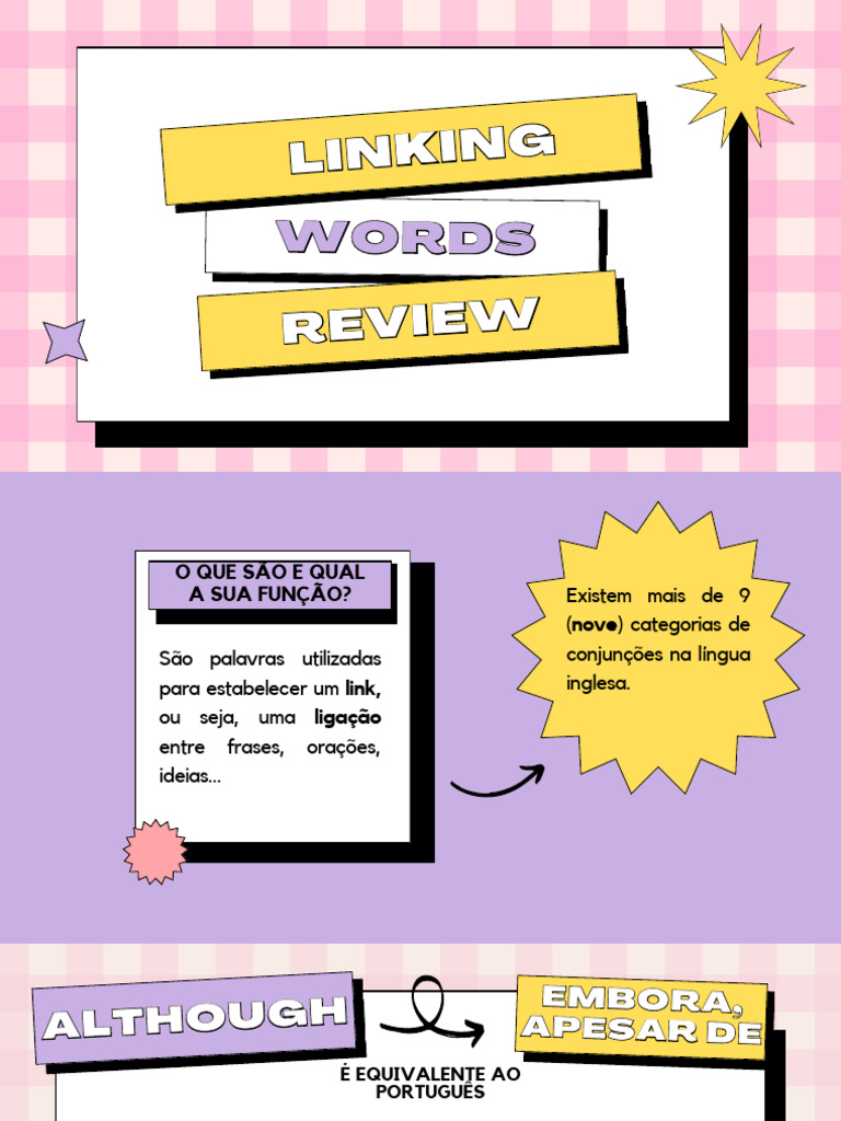 Linking words A review - 7º ano | PDF