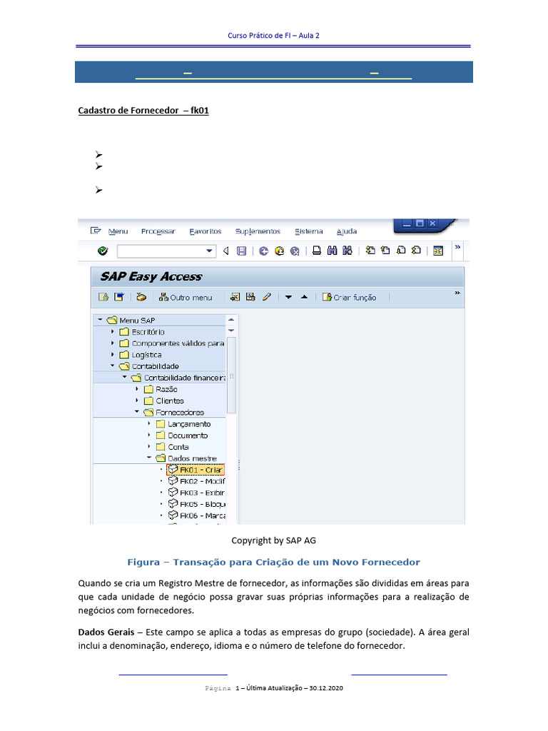 Aula 2 - Cadastro de Fornecedor - fk01: Oqueé: Quando Usar: Como Fazer ...