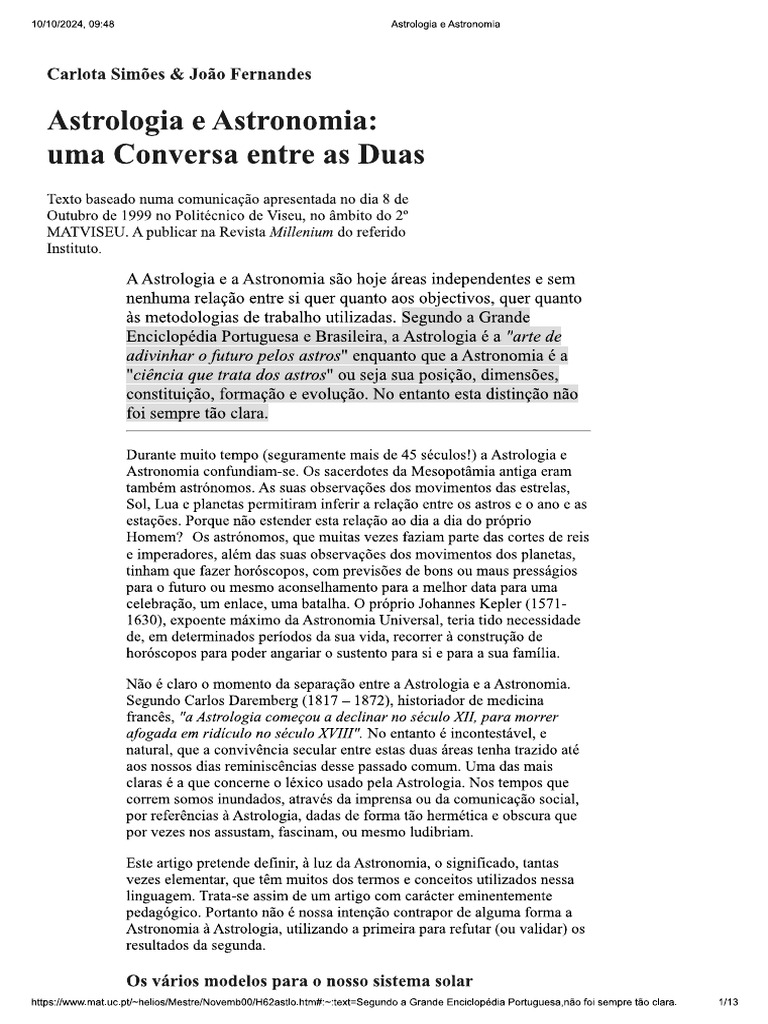 Astrologia e Astronomia | PDF