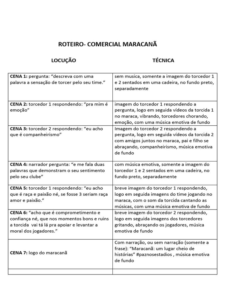Roteiro Comercial | PDF