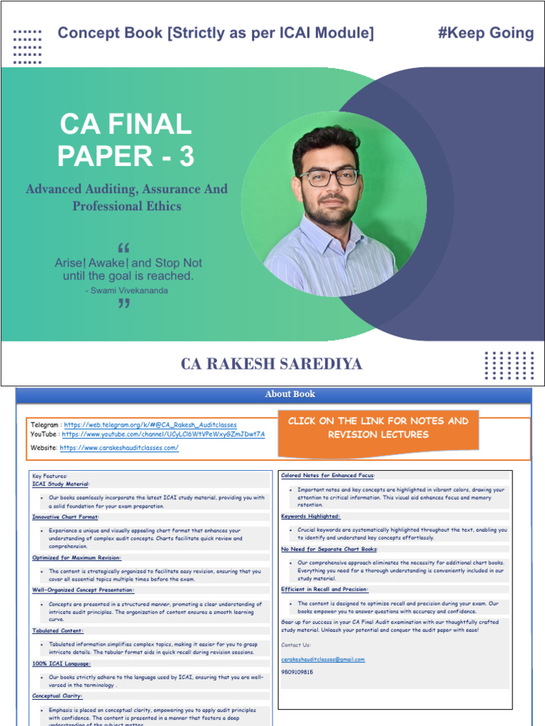 CA FINAL Audit Concept Cum Chart Book PDF | PDF