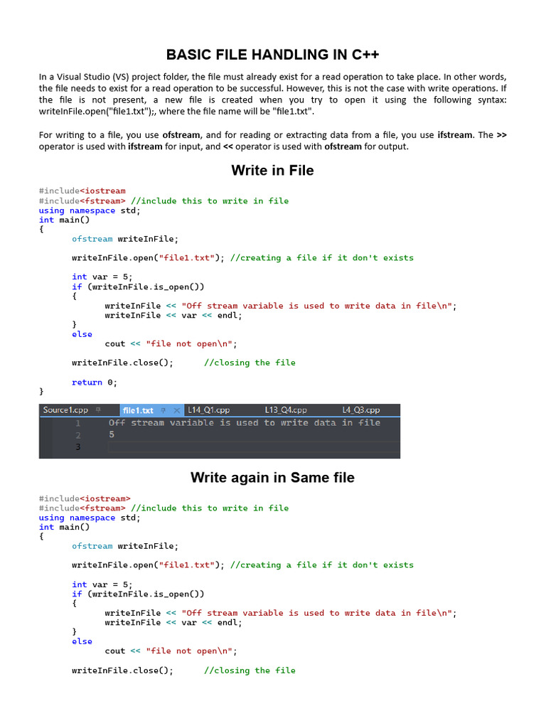 Basic File Handling in C | PDF