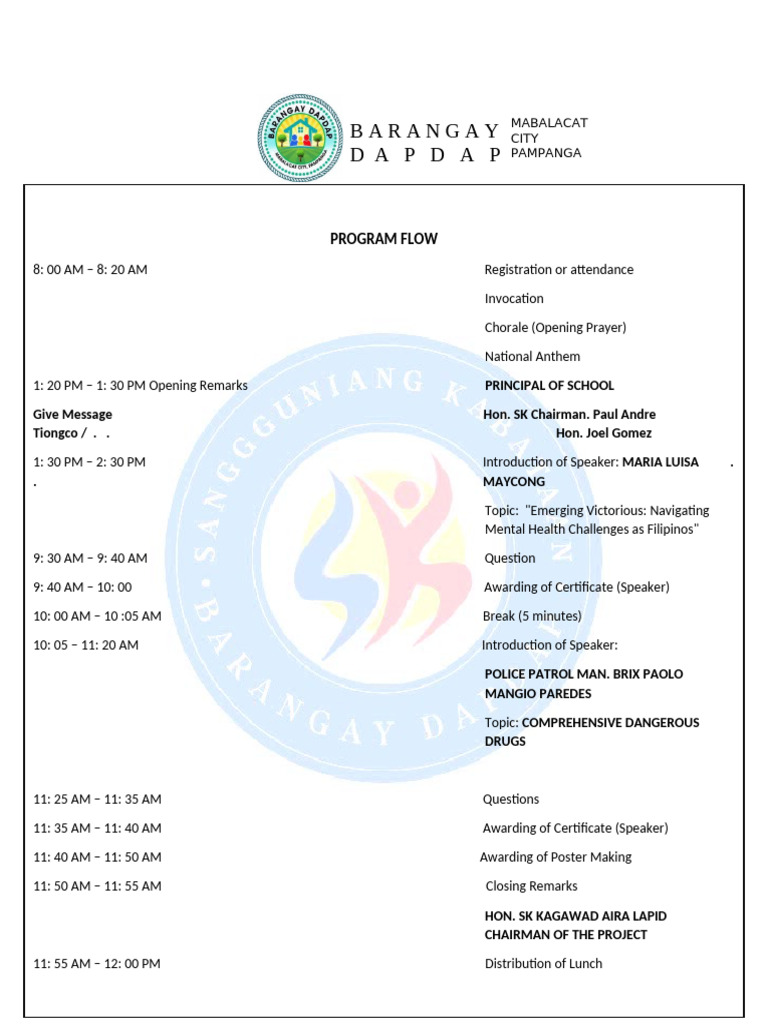 SEMINAR PROGRAM FLOW (2) | PDF