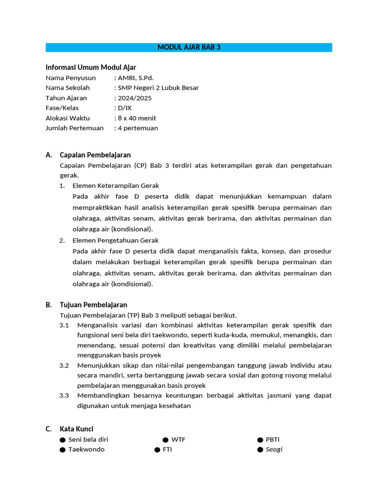 7.3 Modul Ajar Bab 3 | PDF