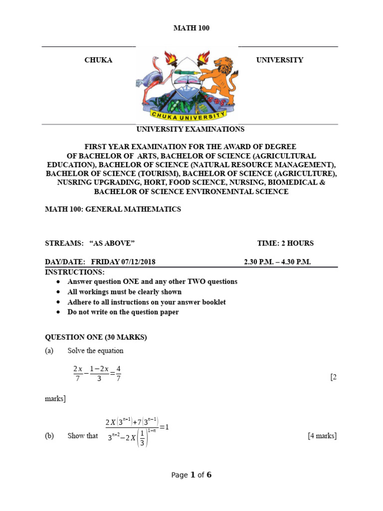 Math 100 | PDF