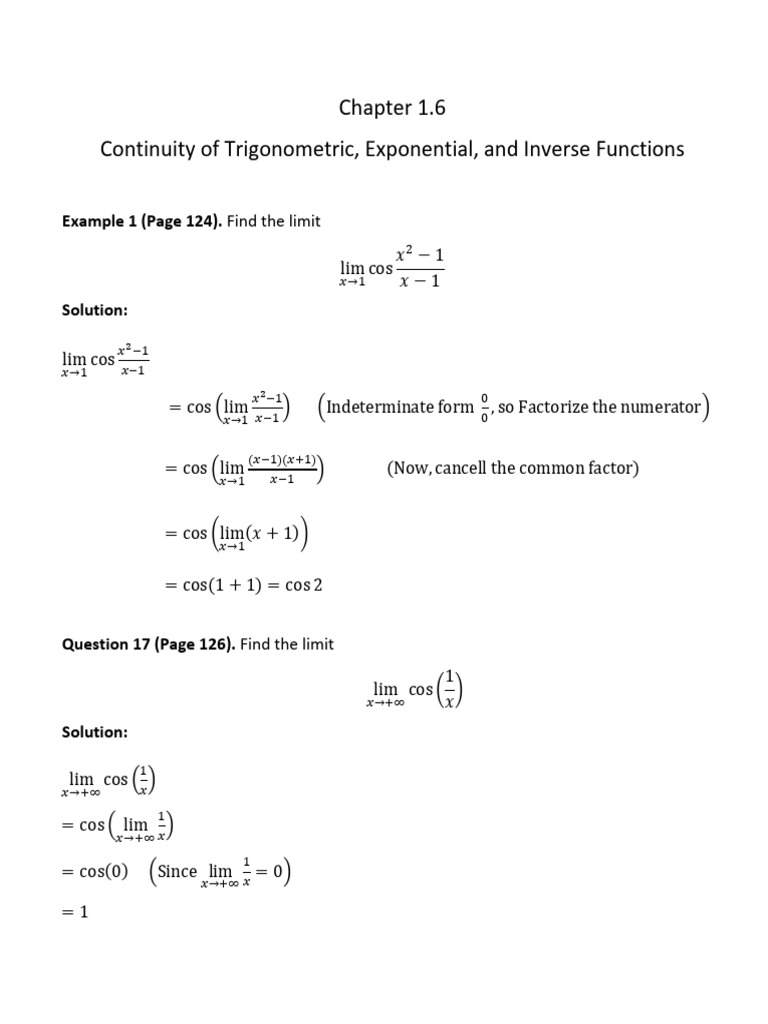 Notes On Chapter 1.6 | PDF