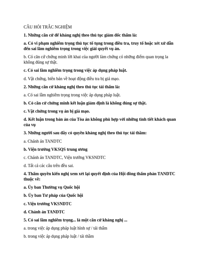 7C TRẮC NGHIỆM | PDF | Law