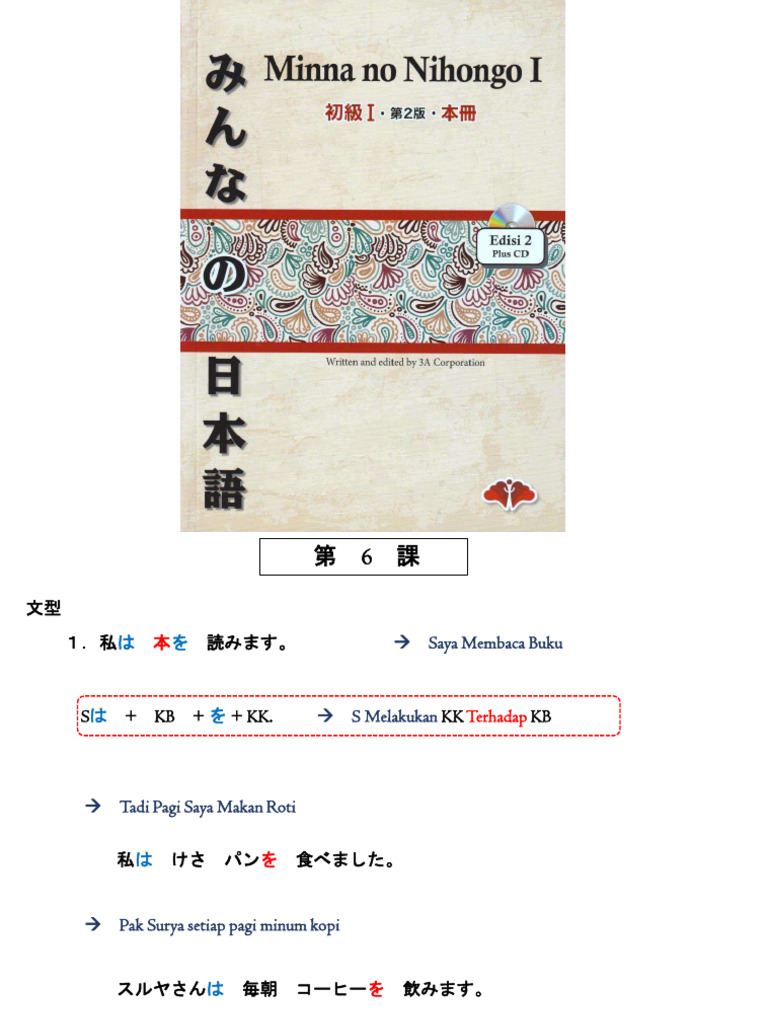 Materi Minna No Nihon Go 1 Bab 6 10 Pdf