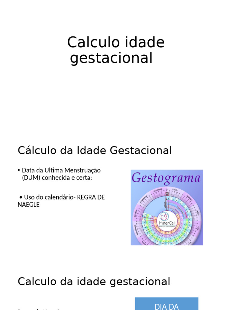 Calculo Idade Gestacional | PDF