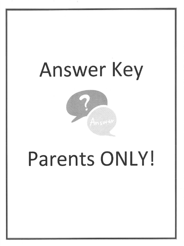 PARENTS ONLY 3rd Grade Answer Key | PDF